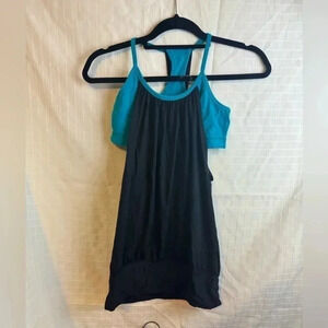 Lululemon Womens Black And Blue No Limits Tank Top Sports Bra  Size 4
